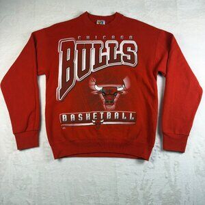 Vintage Chicago Bulls Crewneck Red Unisex Medium NBA 90s Streetwear